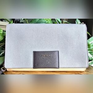 Furla Colorblock Leather Shoulder Bag/Clutch With COA
